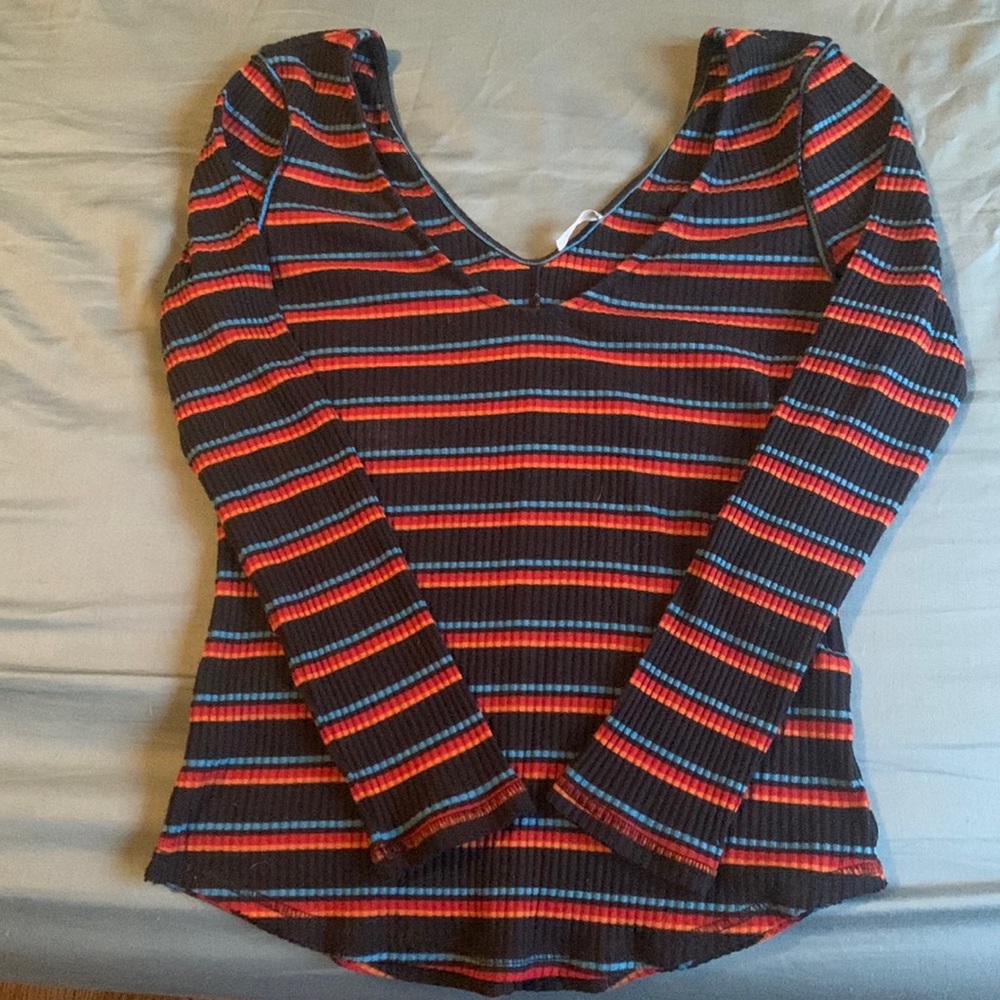 Free People Long Sleeve Off-shoulder Shirt
